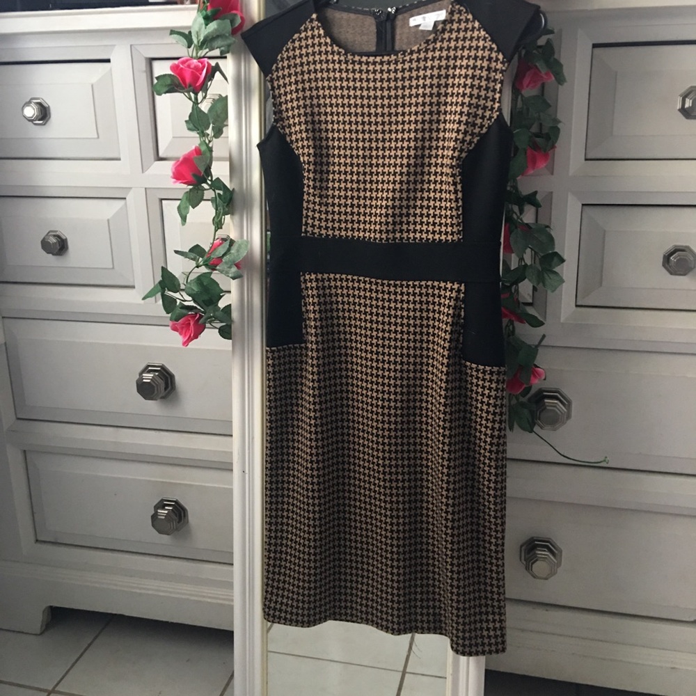 chevron brown and black dress